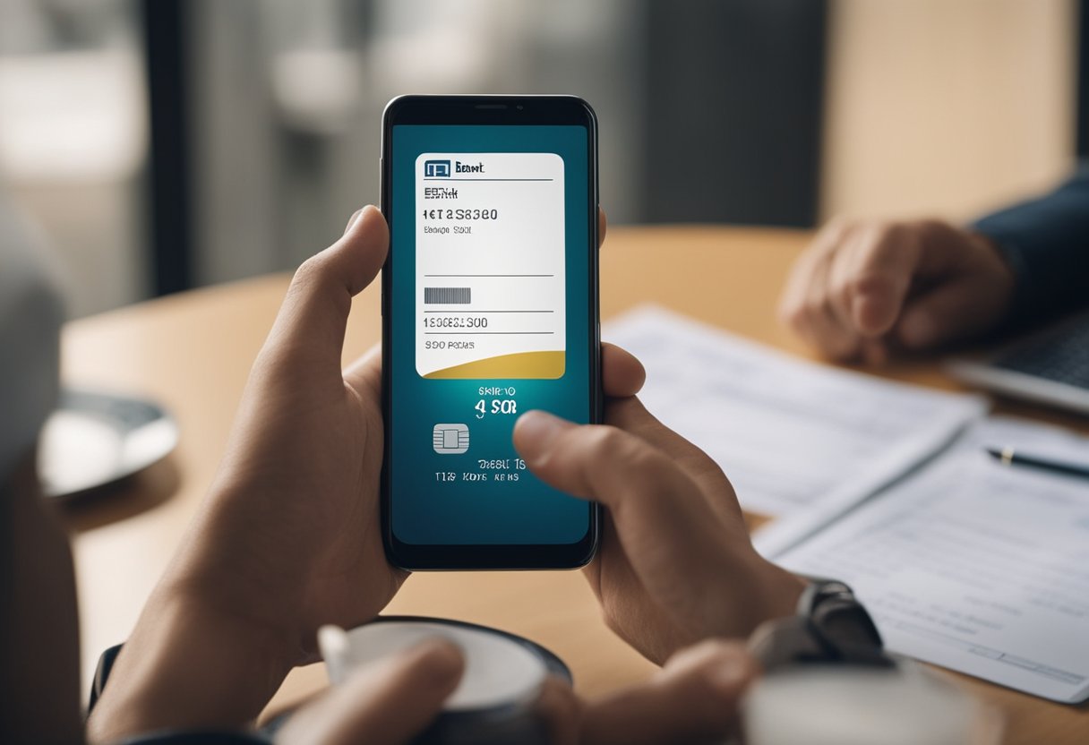 Uma pessoa usando um smartphone para verificar o limite inicial do seu cartão Will Bank