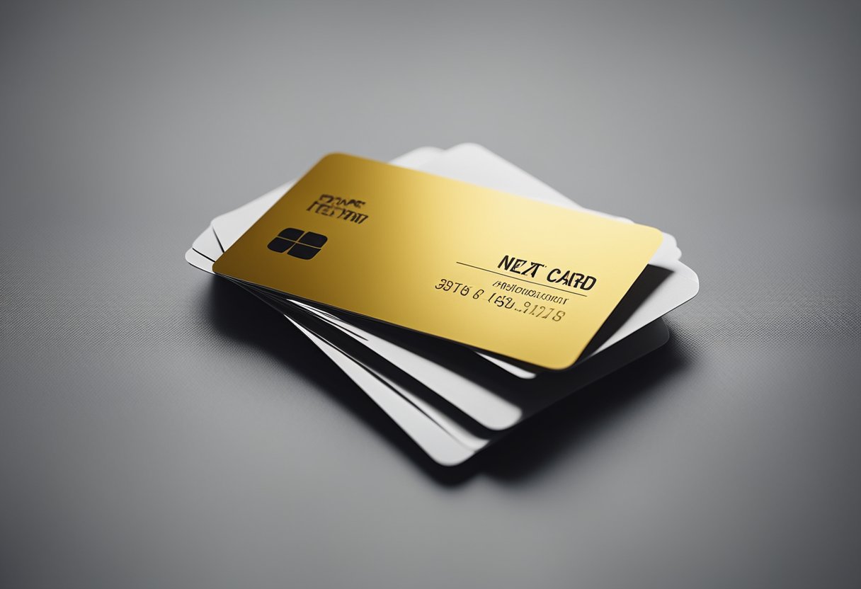Uma ilustração minimalista de um cartão Next com um fundo simples
