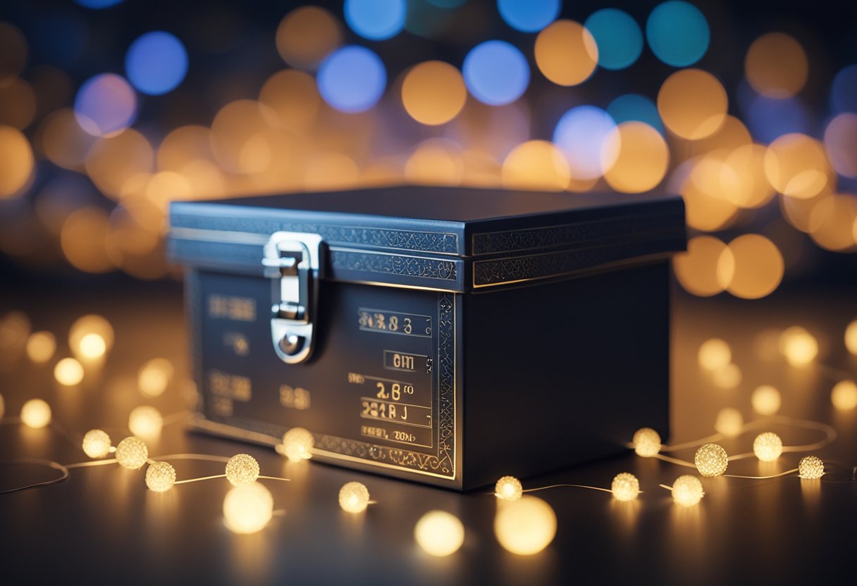 Uma pequena caixa fechada com um número limitado de pixels, cercada por uma aura brilhante de valor