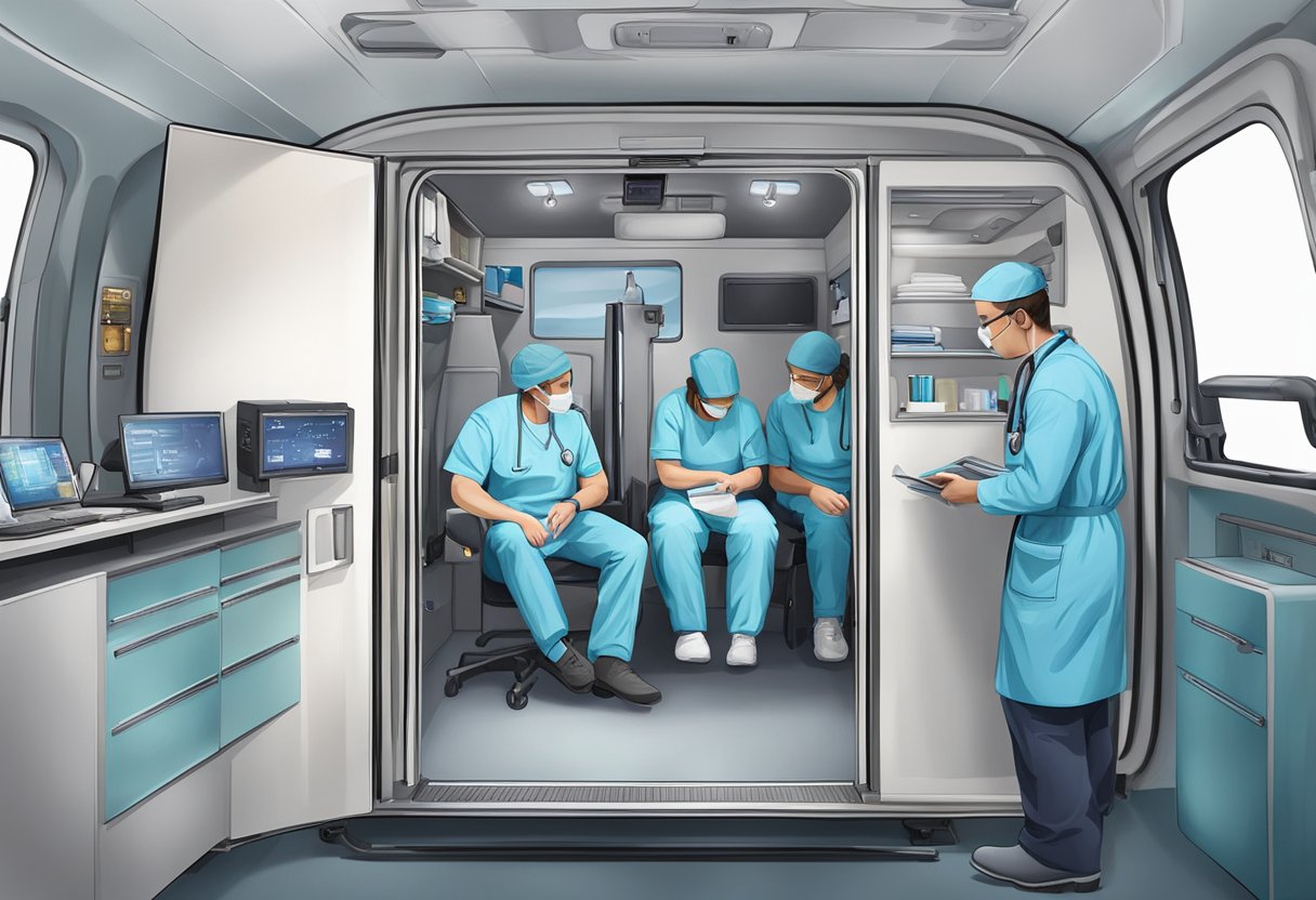 Uma equipe médica especializada em uma ambulância particular, disponível 24 horas por dia, 7 dias por semana.