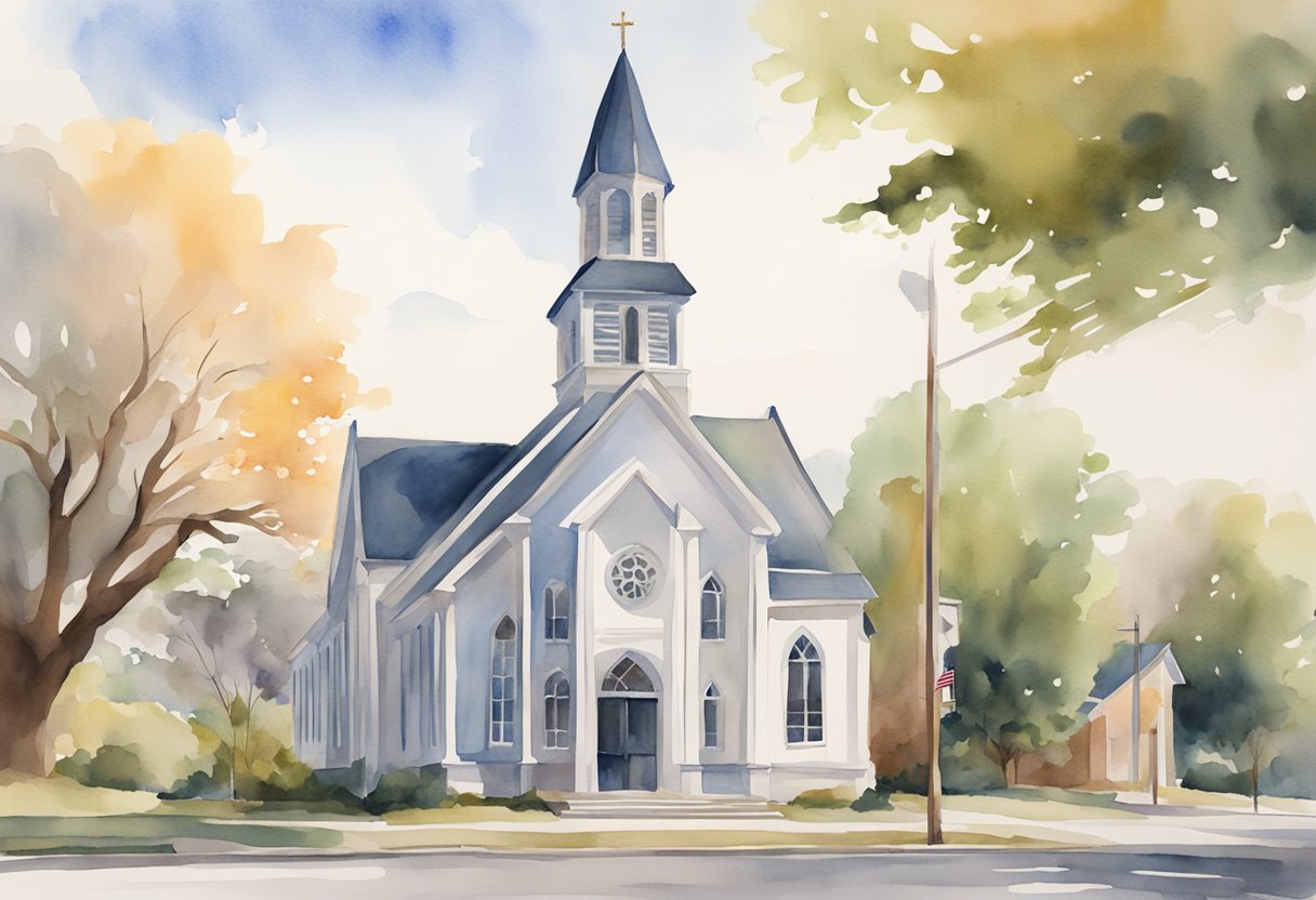 A Methodist church with a prominent focus on holiness and social justice, reflected in its architecture and signage