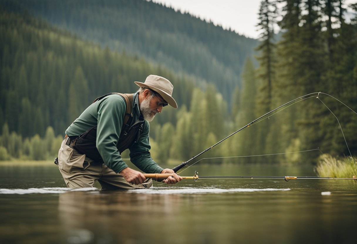 A fly fisherman carefully selects between Scandi and Skagit fly lines, comparing them to a traditional Spey line, while choosing the appropriate rig for their fishing expedition