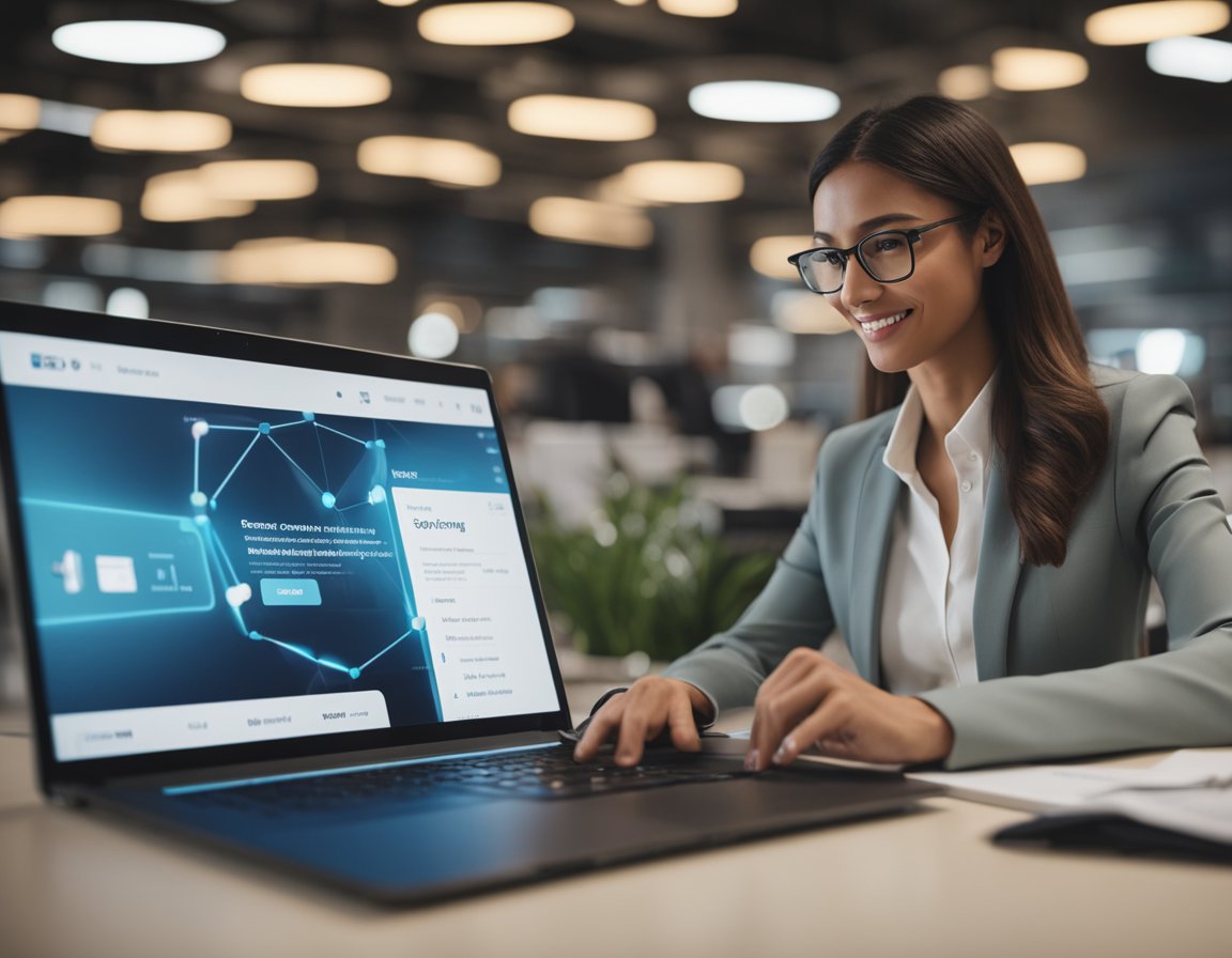 An AI agent assists a customer through a personalized online shopping journey, using advanced technology to revolutionize the e-commerce experience