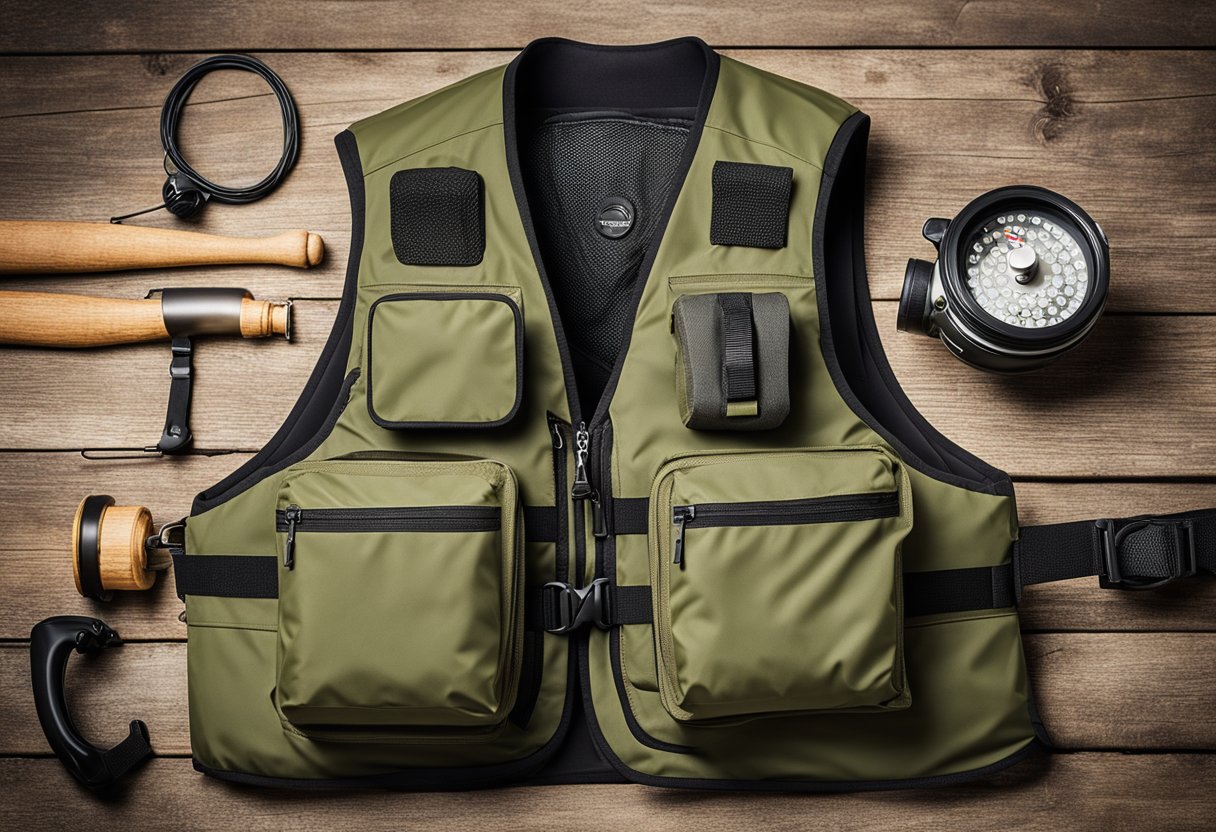 A lightweight, waterproof, and breathable fly fishing vest with essential features for anglers