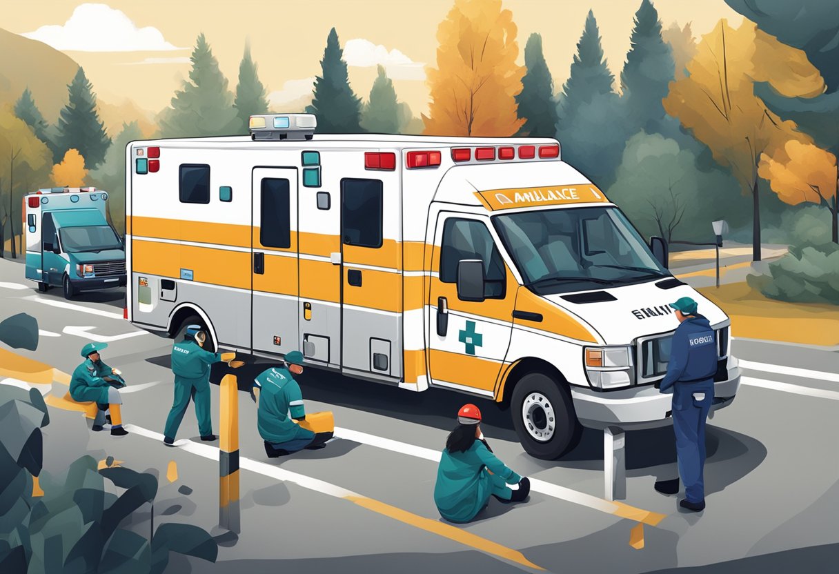 Uma equipe de profissionais de ambulância fornecendo cobertura de eventos e cuidados especializados