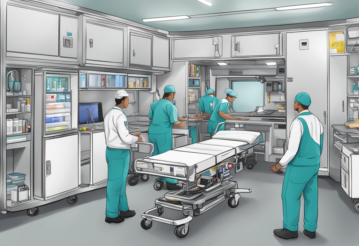 UTI Móvel para Eventos: Serviço Essencial para Segurança e Prontidão 3 Uma unidade de UTI móvel totalmente equipada em um evento, com equipamentos médicos e pessoal prontos para resposta a emergências.