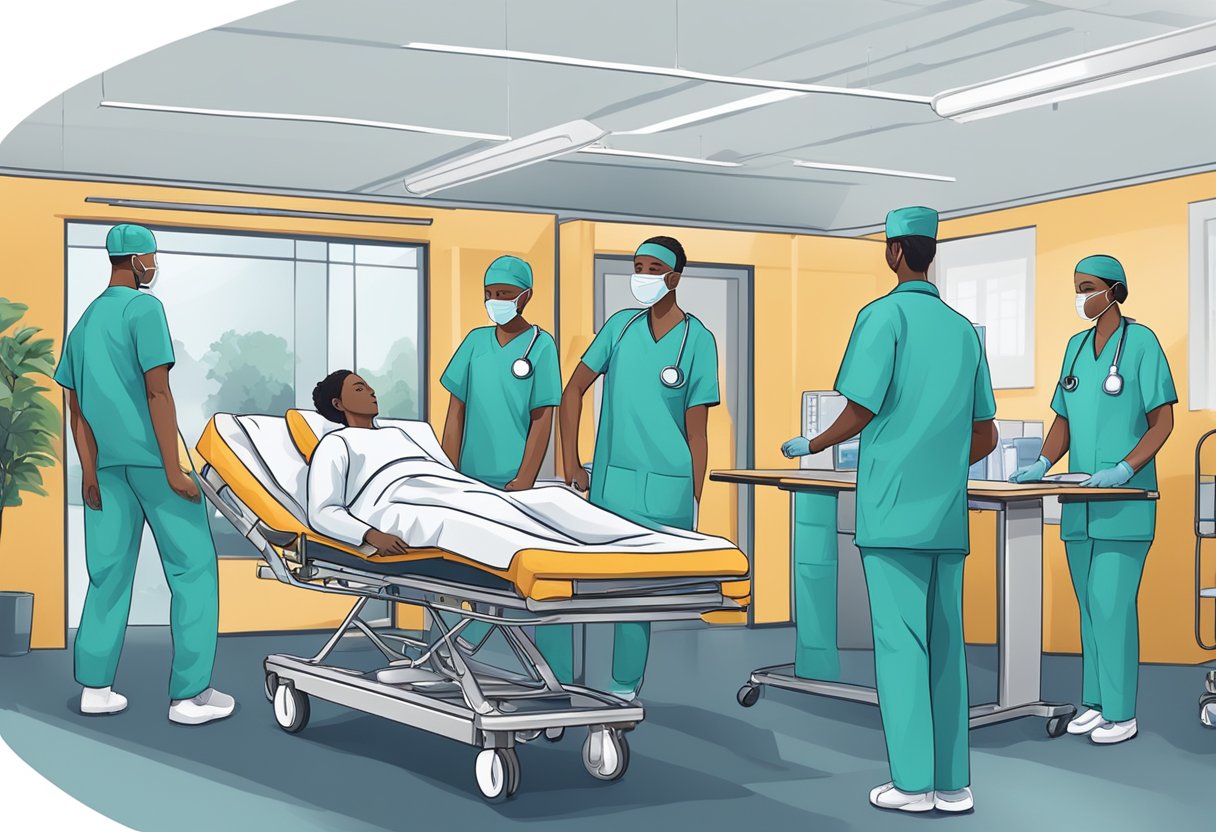 Transporte de Pacientes para Consultas: Soluções Eficientes e Confiáveis 3 Uma equipe de profissionais de saúde se preparando e treinando para transportar pacientes para consultas