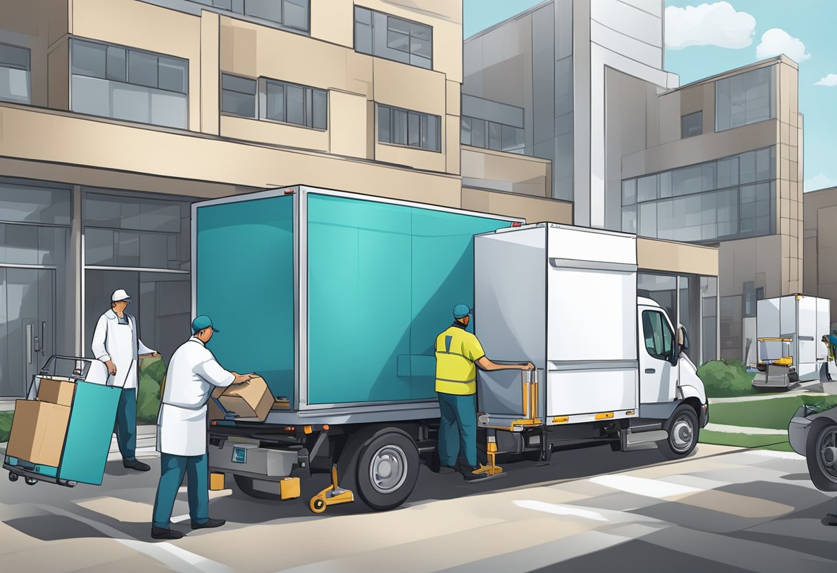 Empresa de Remoção Hospitalar: Serviços Essenciais e Cuidados Necessários 2 Uma empresa de remoção de hospitais carregando equipamentos médicos em um caminhão