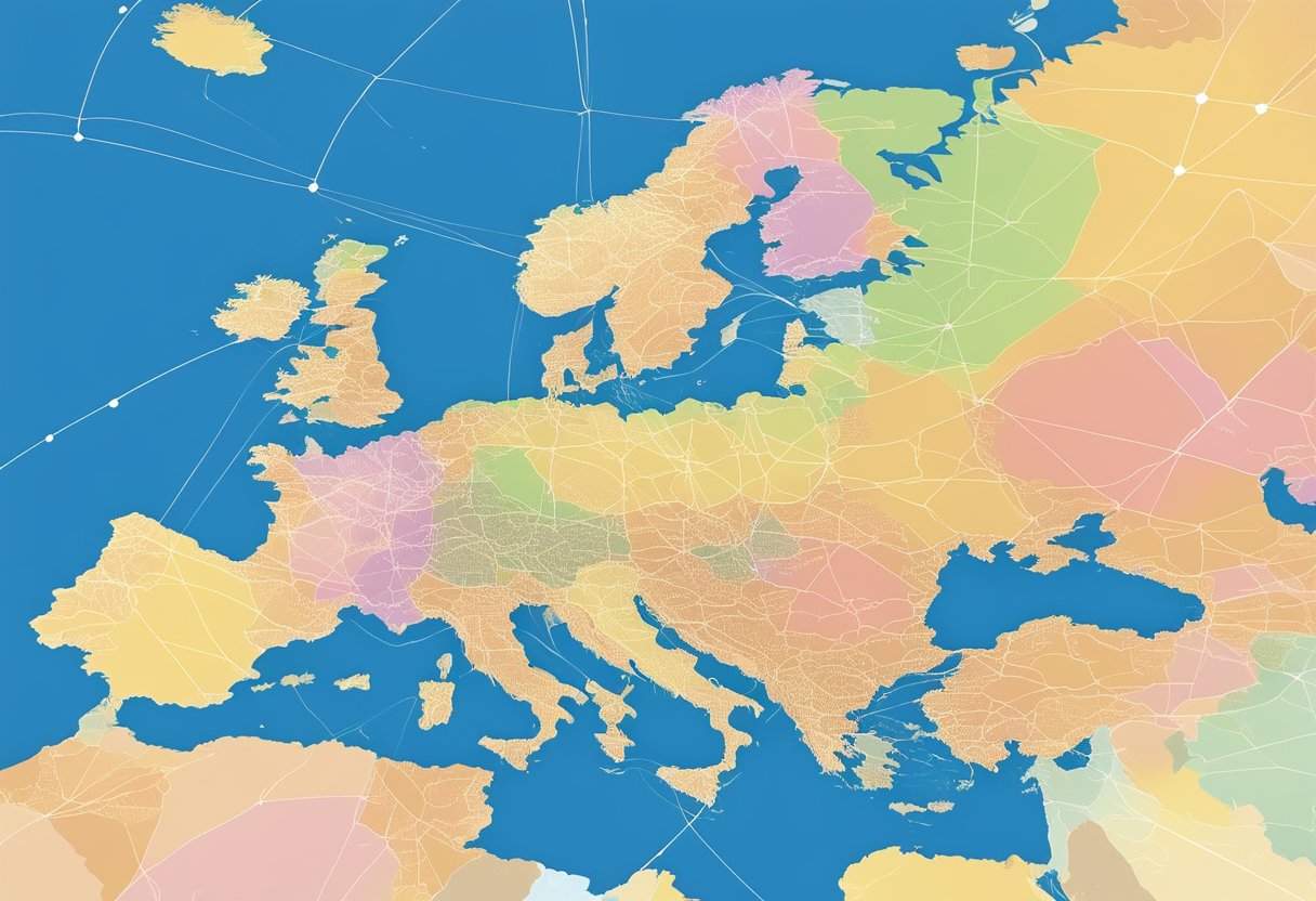 A map of Europe with network coverage spreading across the entire continent
