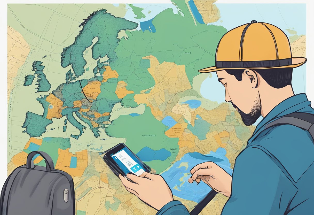 A traveler swapping a traditional SIM card for an eSIM in Europe