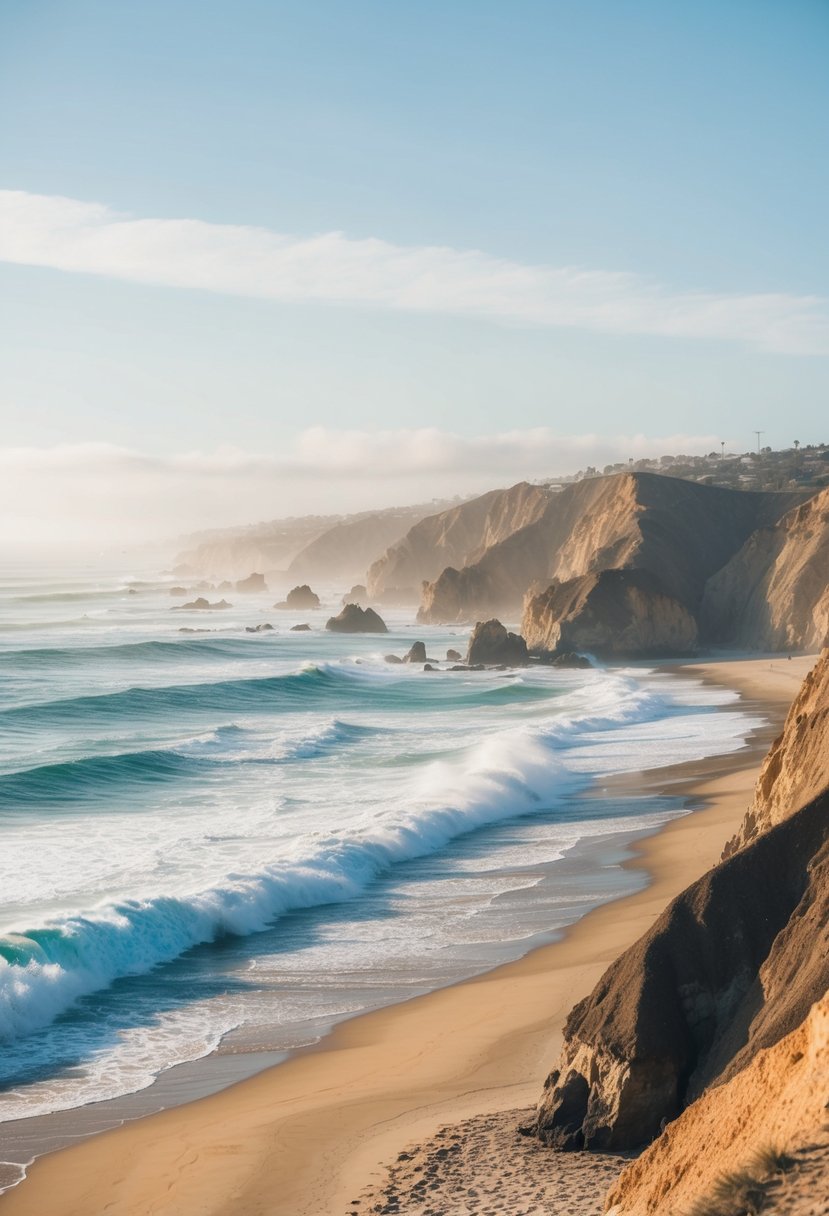 10 Best Beaches in Los Angeles: Your Guide to Sun, Sand, and Surf 3 Golden sand, crashing waves, and rugged cliffs create a picturesque scene at El Matador State Beach, one of the top 10 beaches in Los Angeles