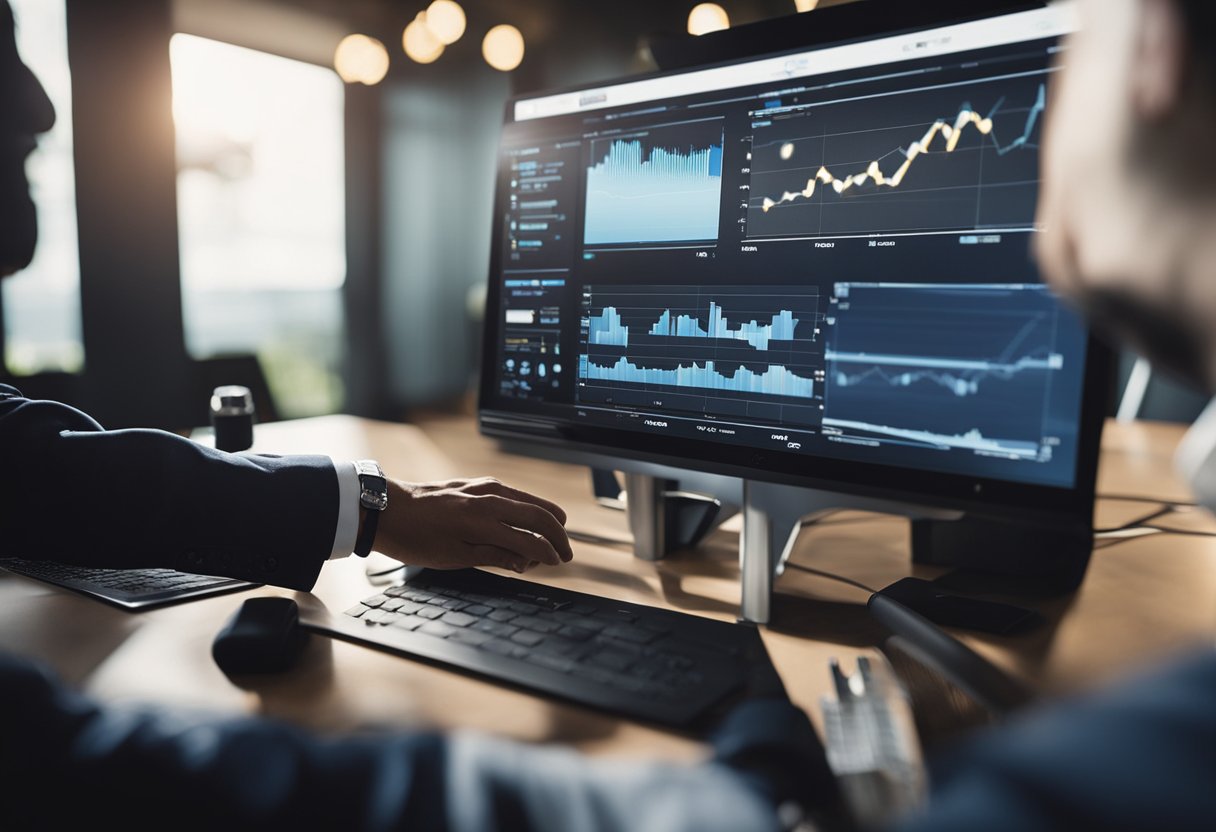 A person using MLV Teknologi's presentation tools with AV technology to create an engaging presentation