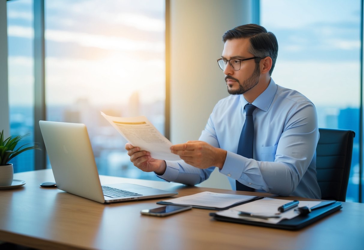 An appraiser in California carefully reviewing privacy measures and legal standards while assessing a commercial real estate property
