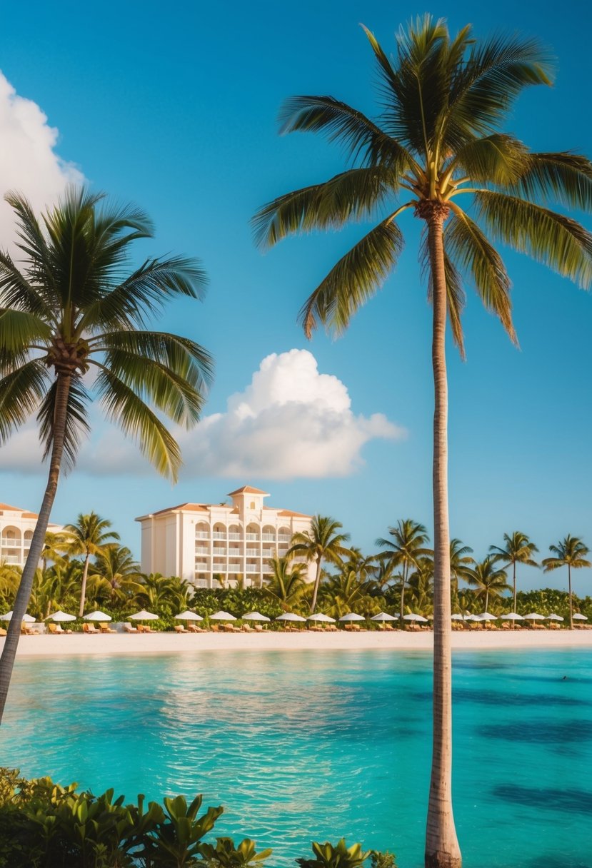 7 Best Resorts in Mexico for a Dreamy Getaway 15 Lush tropical beachfront with luxurious resorts, palm trees, and crystal-clear waters