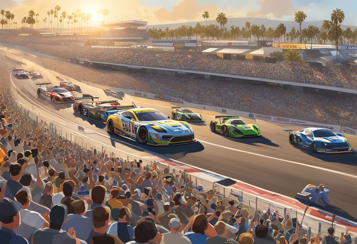 Long Beach Grand Prix: A Comprehensive Guide to the Iconic Race Event The crowd fills the stands as race cars zoom around the Long Beach Grand Prix track. The sun shines down on the bustling event