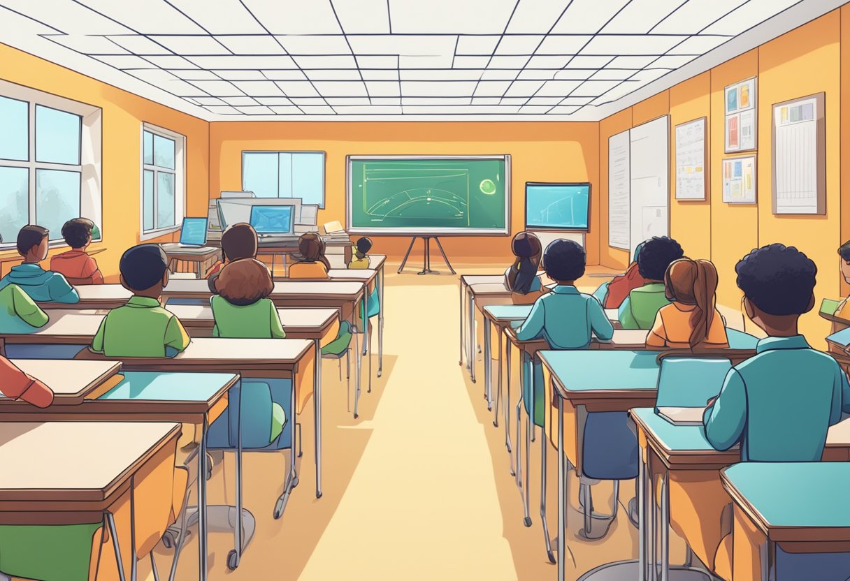 The Impact of Artificial Intelligence on Traditional Teaching Methods Artificial Intelligence,Education LearningMole Artificial Intelligence: A classroom setting with traditional teaching materials being overshadowed by futuristic AI technology