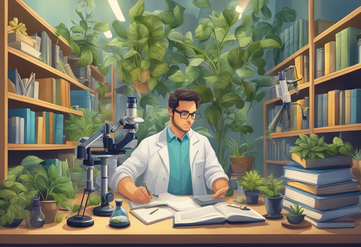 Exploring New Trends in Biology Education: Innovations Shaping the Classroom Experience Biology Education,Biology LearningMole Biology Education: A biologist surrounded by books, microscopes, and plant specimens, eagerly researching and experimenting with new teaching methods