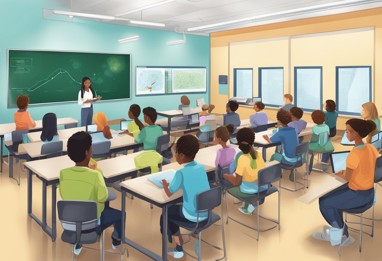 Exploring New Trends in Biology Education: Innovations Shaping the Classroom Experience Biology Education,Biology LearningMole Biology Education: A classroom setting with students using interactive technology to learn about new trends in biology education