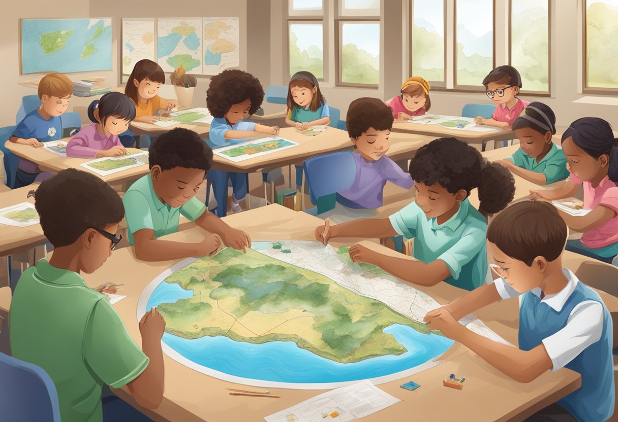 Top 10 Classroom Activities for Teaching Earth & Space: Fun and Educational Ideas for Primary School Teachers Earth and Space,Science,earth LearningMole Earth and Space: A classroom with students engaged in hands-on activities, such as creating models of geological changes, using rocks, and studying maps and diagrams