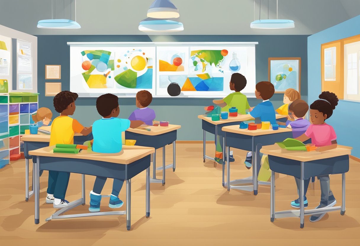 Experiments in Primary: A classroom setting with students conducting hands-on experiments and engaging in various instructional methods to learn about the learning cycle in primary education