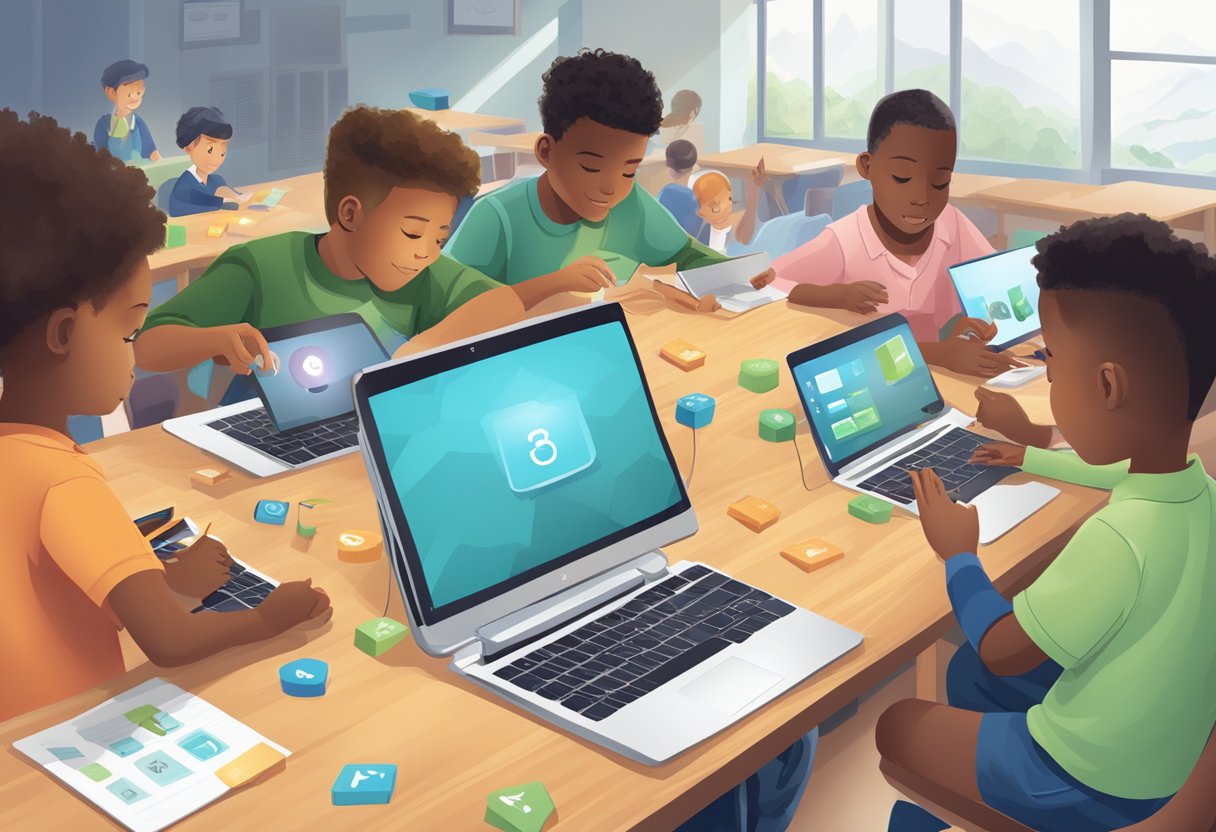 Exploring New Trends in Spelling and Vocabulary Education: Fresh Approaches for Modern Learners spelling and Vocabulary,Vocabulary LearningMole spelling and Vocabulary: A diverse group of students engaged in interactive spelling and vocabulary activities using technology and hands-on materials