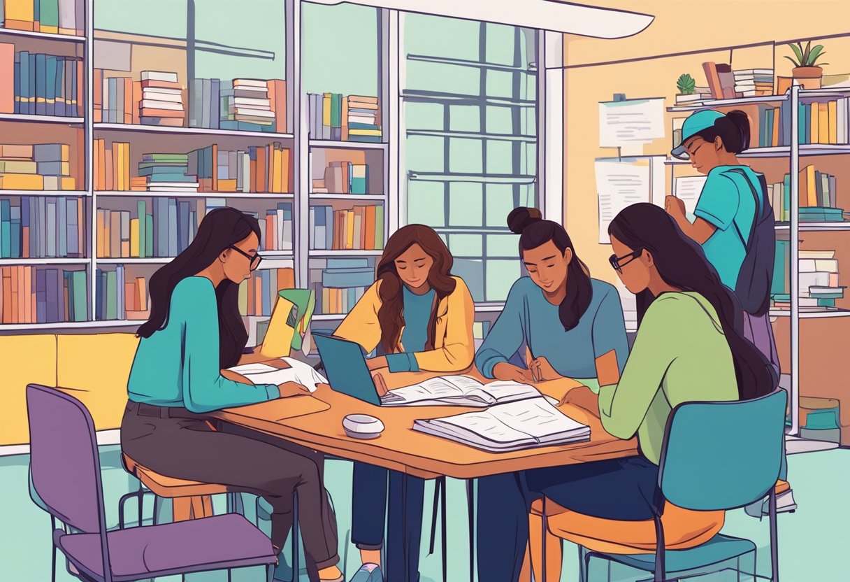 Case Studies: Successful Creative Writing Projects in Schools - Inspiring Young Authors Across the UK creative writing LearningMole creative writing: A group of students sit around a table, brainstorming ideas and writing in notebooks. The room is filled with colorful posters and bookshelves