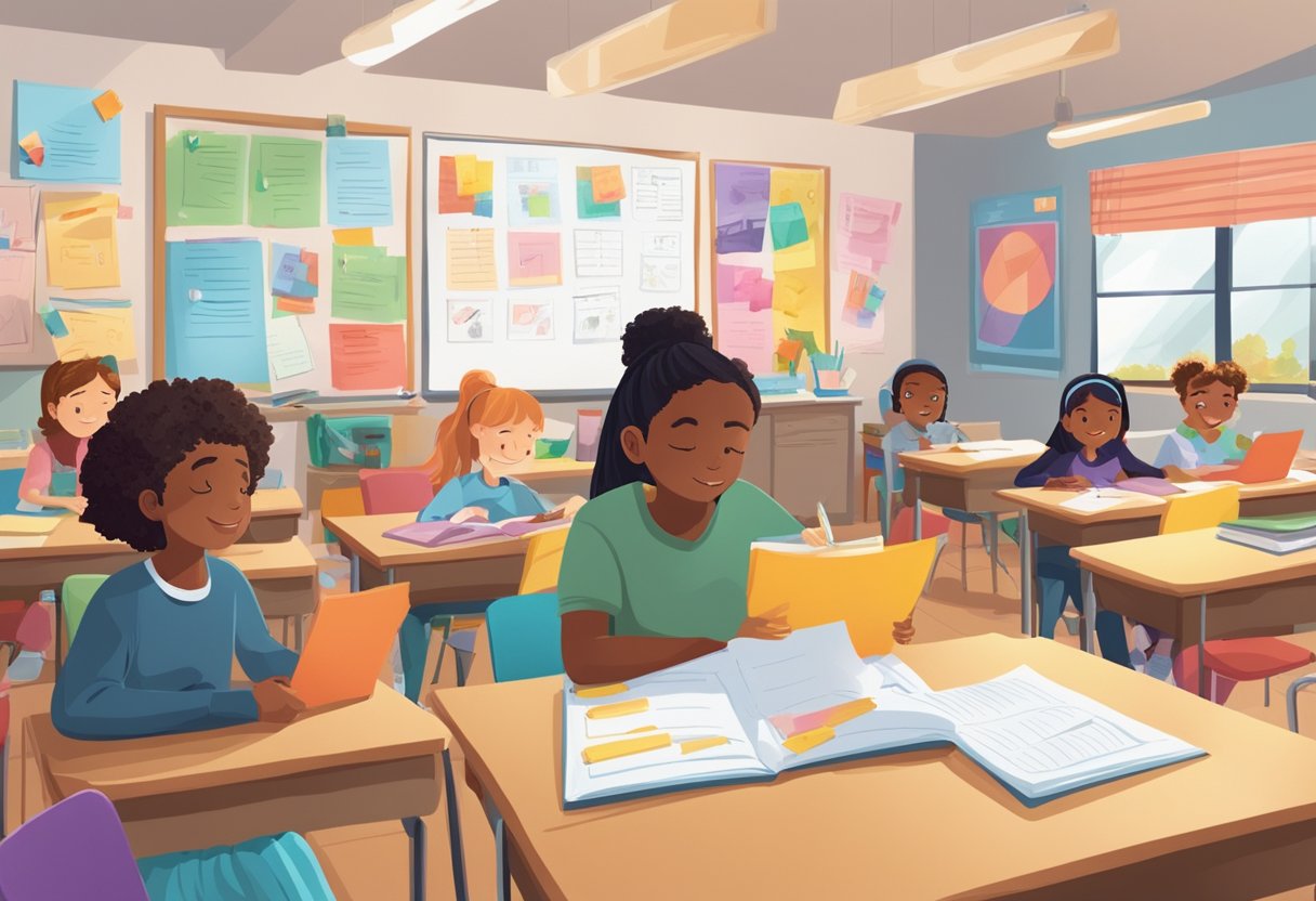 Case Studies: Successful Creative Writing Projects in Schools - Inspiring Young Authors Across the UK creative writing LearningMole creative writing: A classroom setting with students engaged in various creative writing activities, surrounded by colorful posters and writing prompts