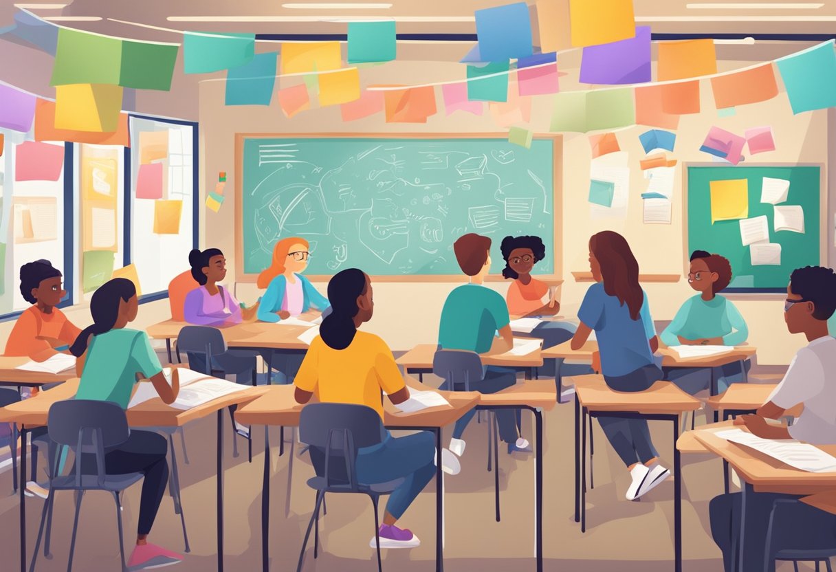 Case Studies: Successful Creative Writing Projects in Schools - Inspiring Young Authors Across the UK creative writing LearningMole creative writing: A classroom setting with students engaged in various creative writing activities, surrounded by colorful writing materials and inspirational posters