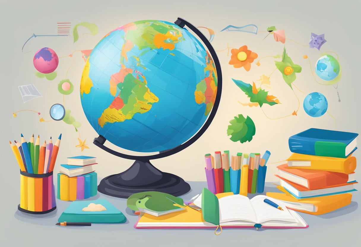 Interactive World Languages Resources: Fun Activities to Captivate Primary School Children World Languages,Language Learning,Languages LearningMole World Languages: A colorful globe surrounded by children's language learning materials and interactive tools
