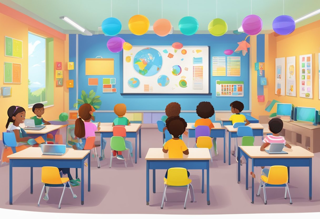 Advanced World Languages Techniques for Upper Primary Classes: Fun Ways to Boost Fluency in Years 5-6 world languages,Languages,Upper primary LearningMole world languages: A colorful classroom with interactive technology, engaging activities, and diverse cultural elements