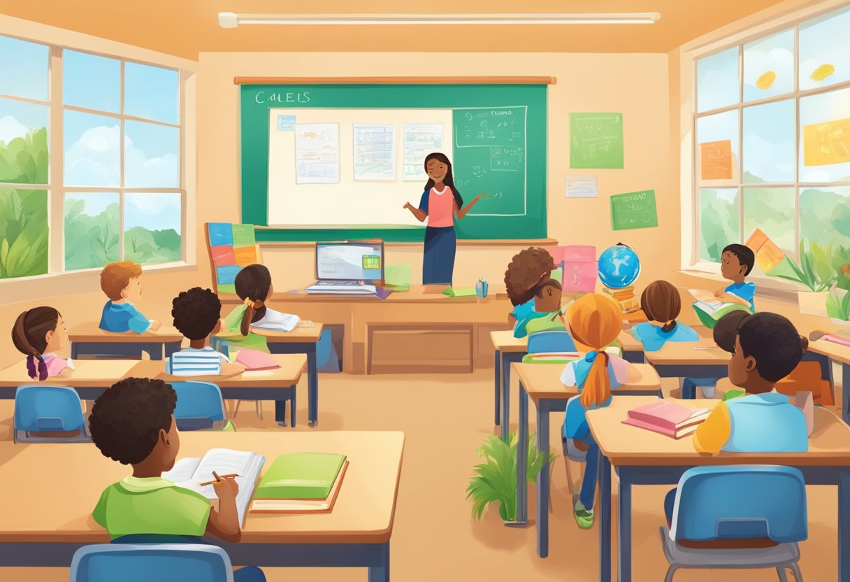 Real-Life Applications of World Languages in Primary Education: Engaging Young Minds Through Everyday Culture World Languages,Languages LearningMole World Languages: A classroom setting with young students engaging in language activities such as reading, writing, and speaking in different world languages