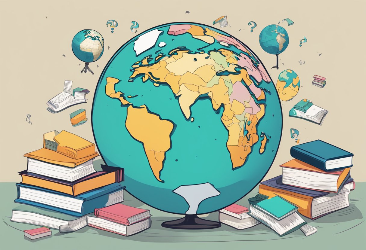 World Languages: Common Mistakes and How to Avoid Them - A Friendly Guide to Mastering Communication World Languages,Language LearningMole World Languages: A globe surrounded by question marks, with language books scattered around