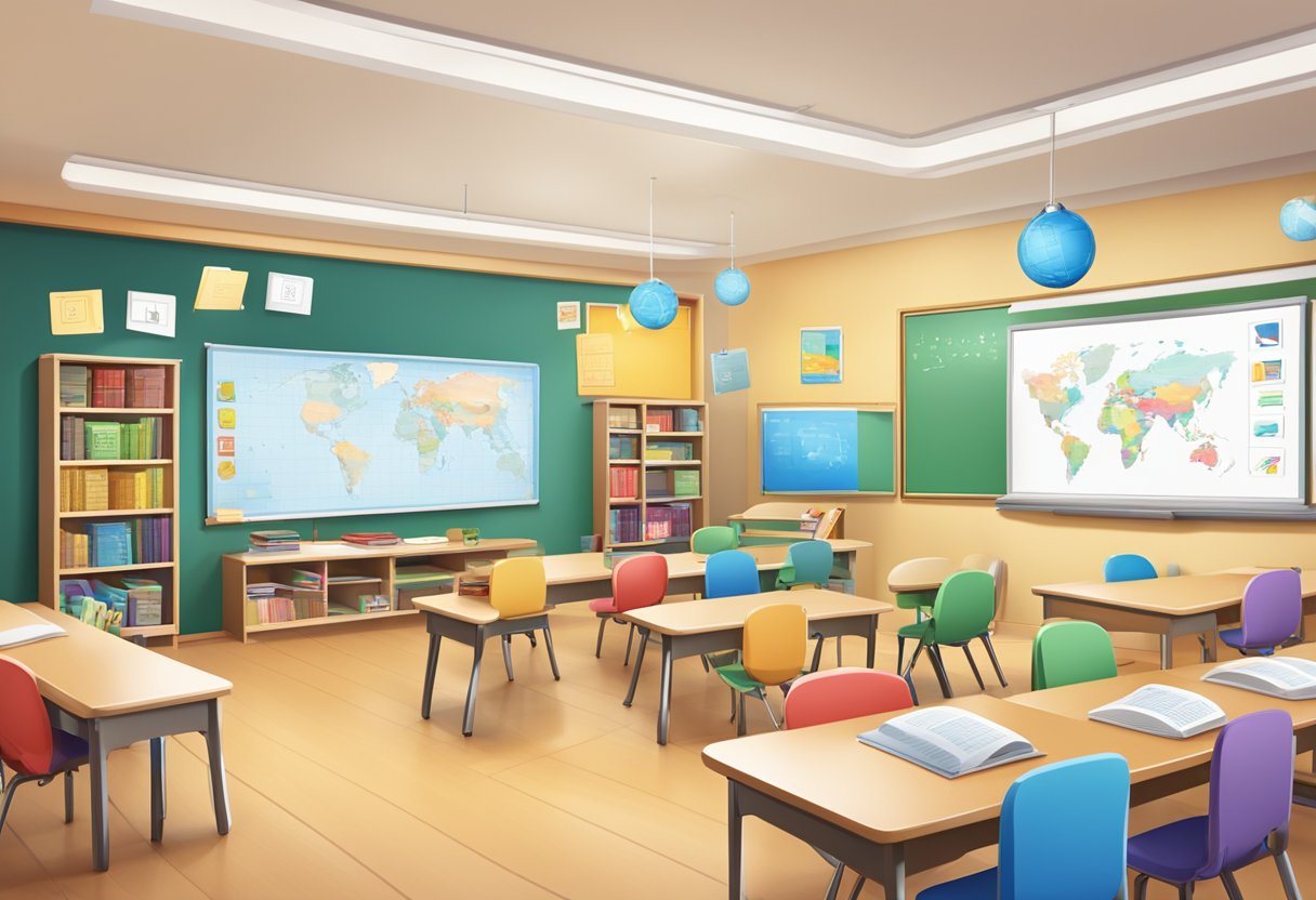 Exploring New Trends in World Languages Education: Fresh Approaches World Languages,Languages,technology LearningMole World Languages: A classroom setting with various language learning materials and technology, such as books, tablets, and interactive whiteboards, surrounded by diverse cultural symbols