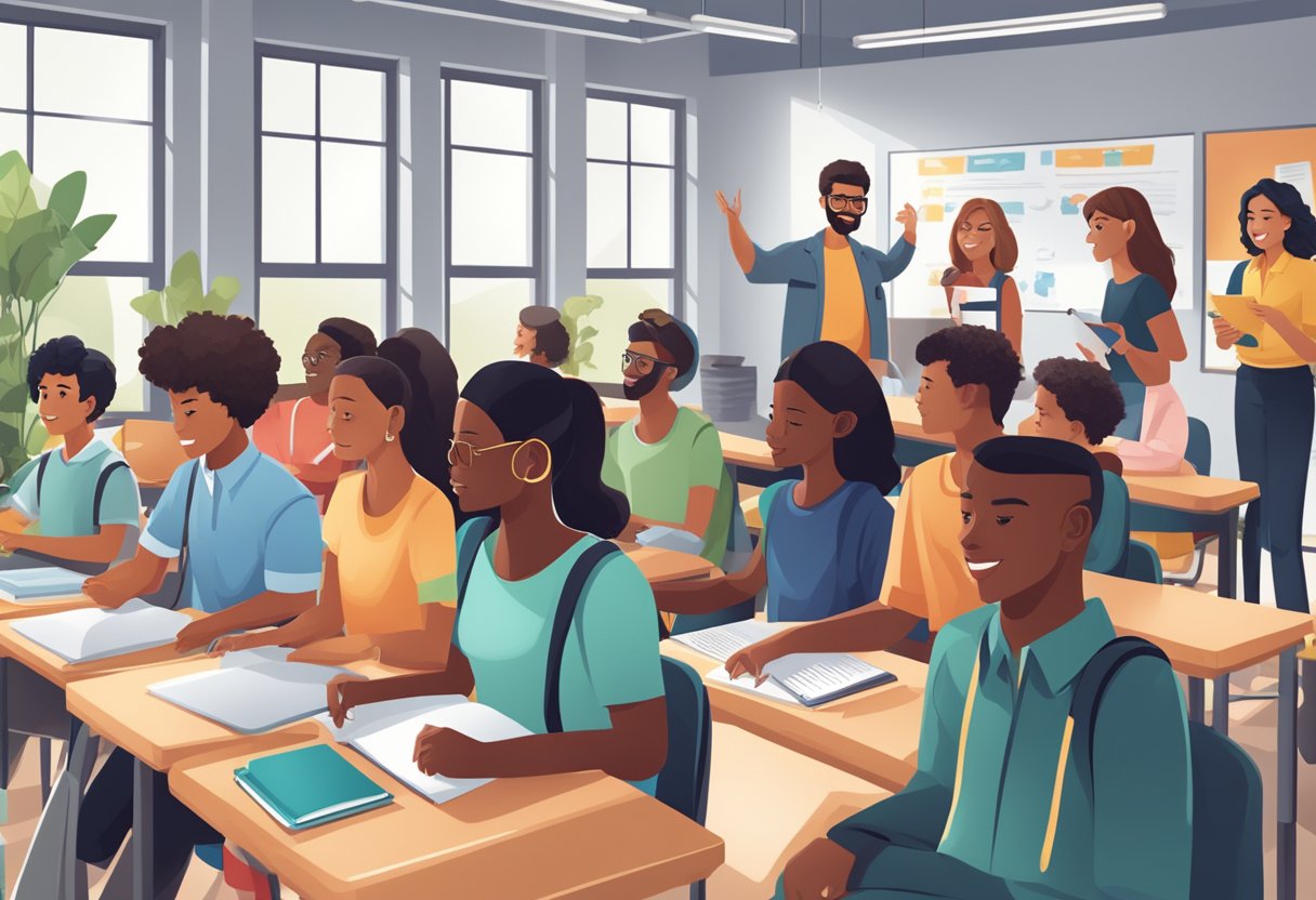 Exploring New Trends in World Languages Education: Fresh Approaches World Languages,Languages,technology LearningMole World Languages: A diverse group of students engaging in language learning activities in a modern classroom setting