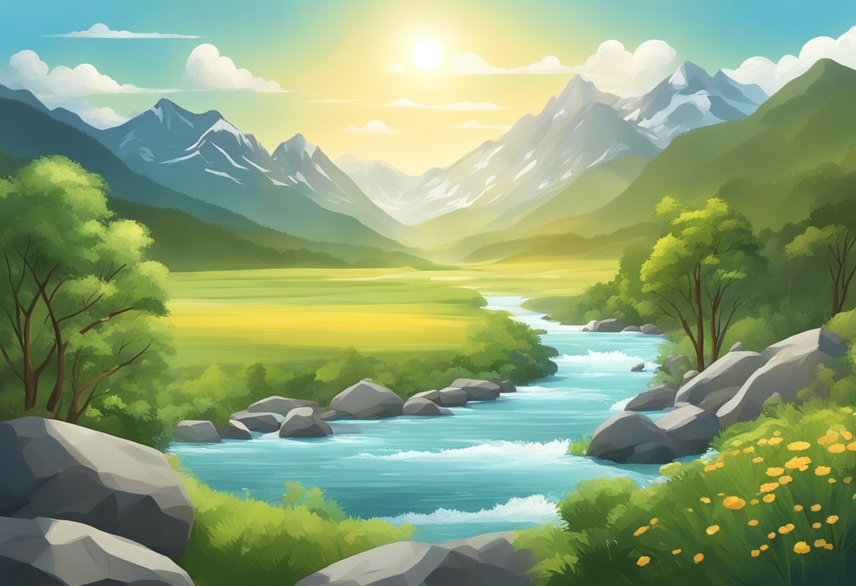 Comprehensive Guide to Geography for Primary Students: Exploring Our World Together Geography for primary students,Geography LearningMole Geography for primary students: A lush, diverse landscape with mountains, rivers, and wildlife. The sun is shining, and the sky is clear with a few fluffy clouds