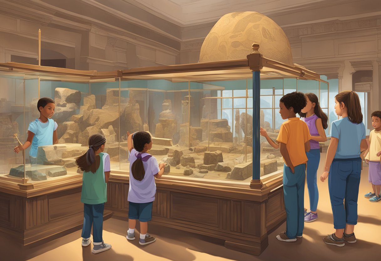 Real-Life Applications of Ancient History in Primary Education ancient history,History,Primary LearningMole ancient history: A group of young students explore a museum exhibit filled with artifacts and replicas from ancient civilizations, engaging in hands-on activities and interactive displays