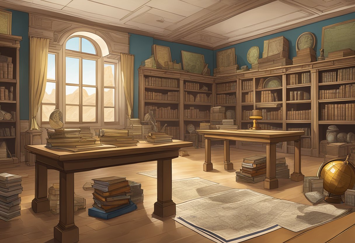 Real-Life Applications of Ancient History in Primary Education ancient history,History,Primary LearningMole A classroom with ancient history artifacts and maps displayed, surrounded by books and educational resources