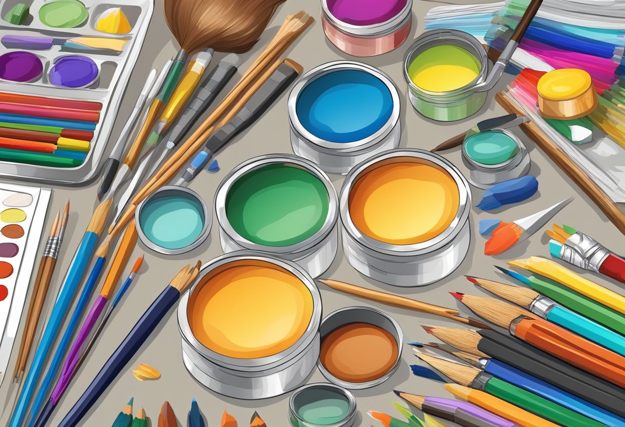 Advanced Arts and Craft Techniques for Upper Primary Classes: Inspiring Creative Excellence in Years 5-6 arts and craft,Primary,Creativity LearningMole Arts and Craft: A table filled with various art supplies, including paint, brushes, pencils, markers, clay, and paper. A colorful array of materials for advanced arts and crafts