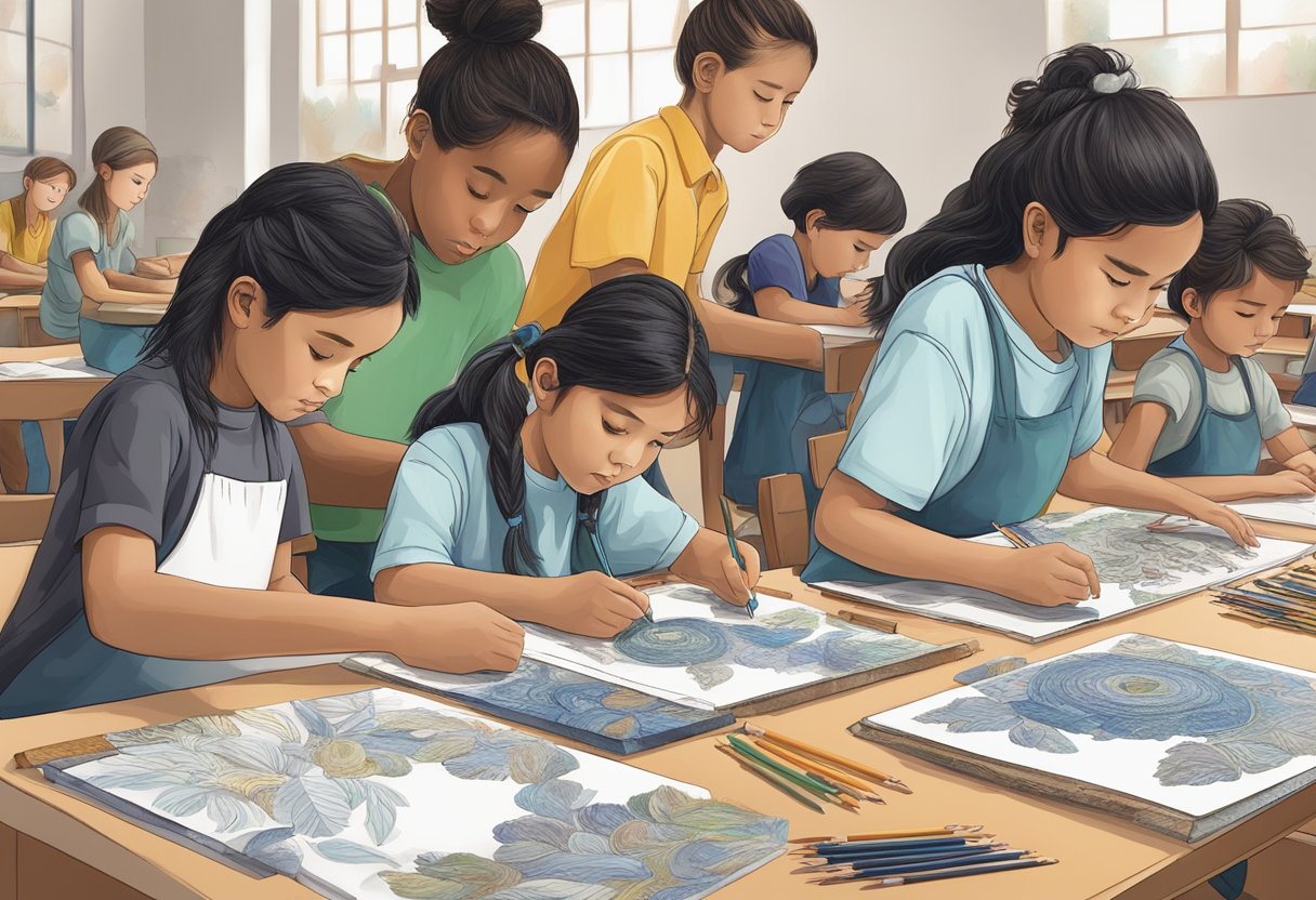 Advanced Arts and Craft Techniques for Upper Primary Classes: Inspiring Creative Excellence in Years 5-6 arts and craft,Primary,Creativity LearningMole Arts and Craft: A group of upper primary students working on intricate art projects with various advanced techniques and tools