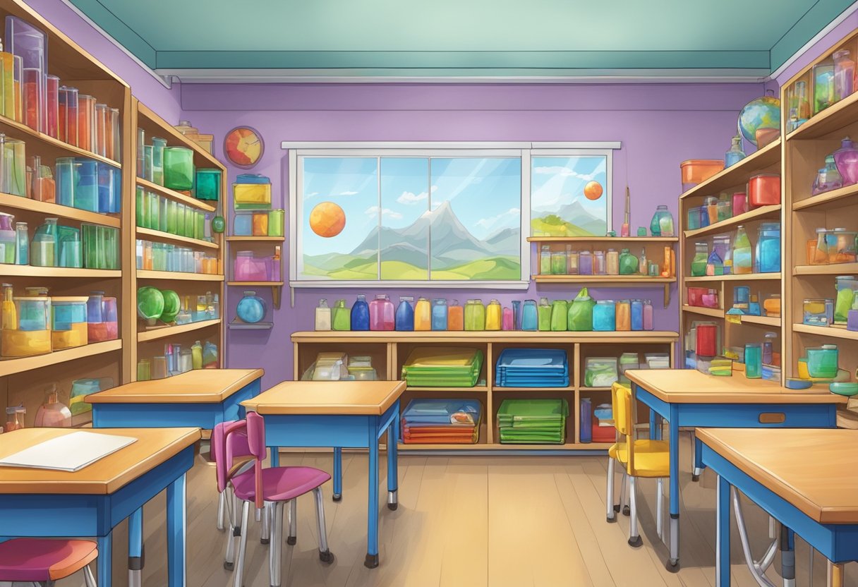 The Ultimate Science Resource Kits: Enhancing Hands-on Learning Science Resource,Science kit,Hands-on LearningMole A classroom setting with colorful science resource kits integrated into the curriculum, displayed on shelves and tables, ready for hands-on exploration and learning