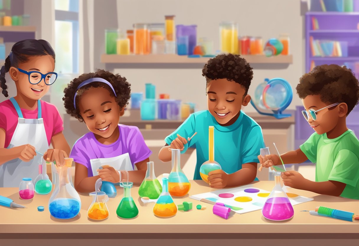 The Ultimate Science Resource Kits: Enhancing Hands-on Learning Science Resource,Science kit,Hands-on LearningMole Science Resource: A diverse group of children engaged in hands-on science experiments with colorful educational kits