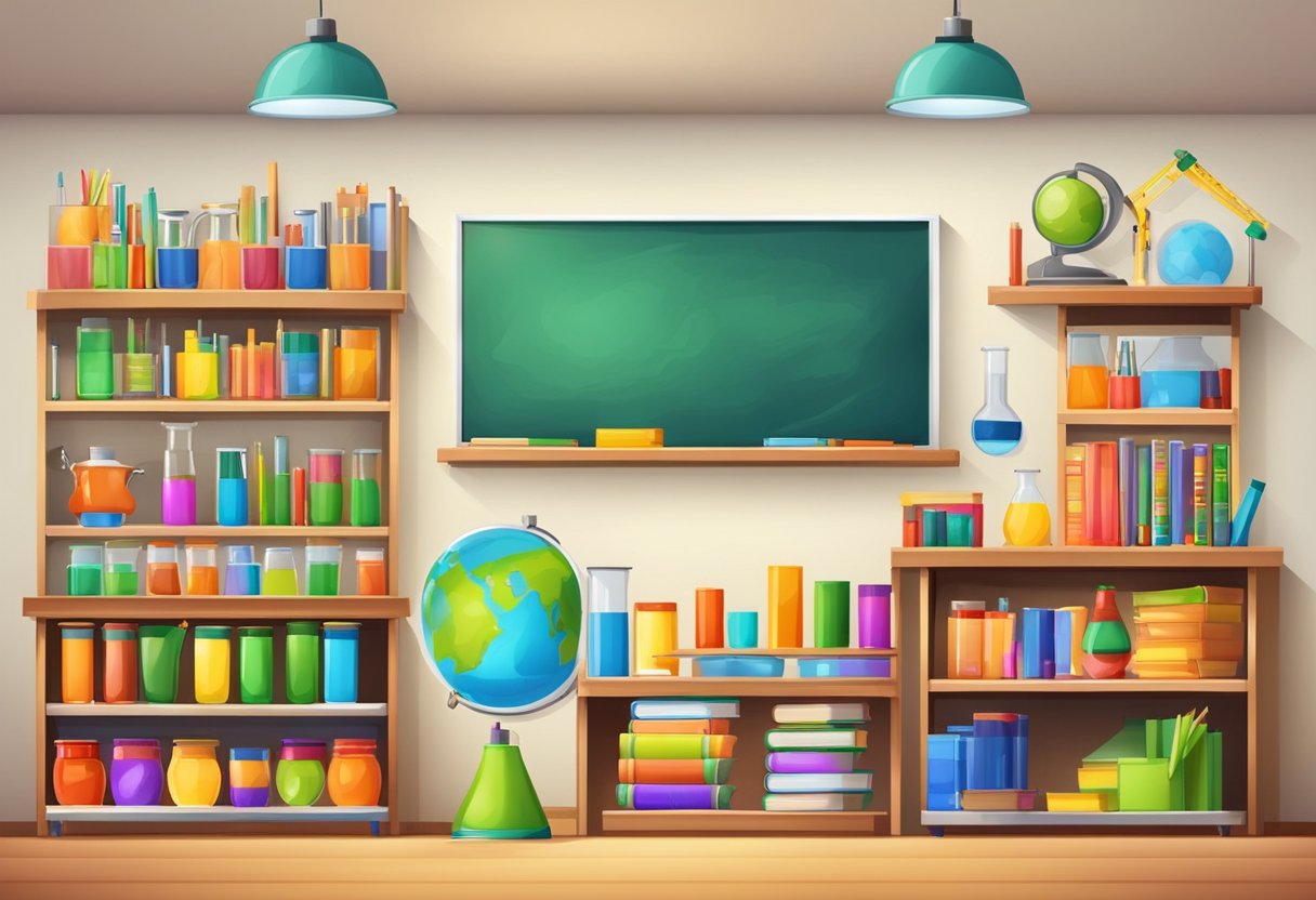 The Ultimate Science Resource Kits: Enhancing Hands-on Learning Science Resource,Science kit,Hands-on LearningMole Science Resource: A colorful classroom with shelves of science kits, books, and learning materials for primary education