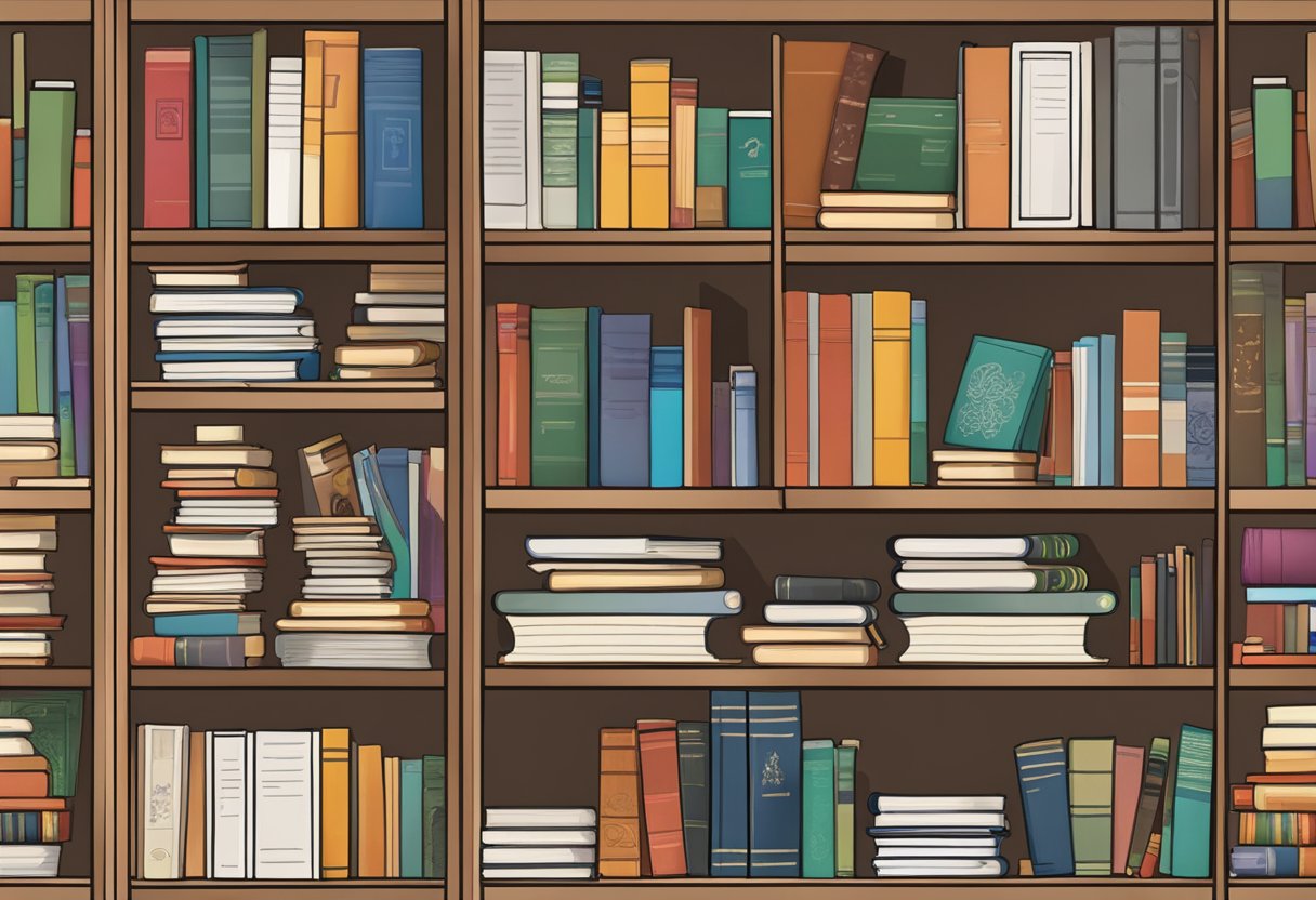 A bookshelf filled with diverse cultural studies resources, including textbooks, journals, and multimedia materials