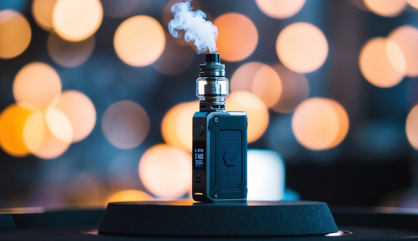 Sebuah mod vape mengeluarkan awan tebal pada watt tinggi