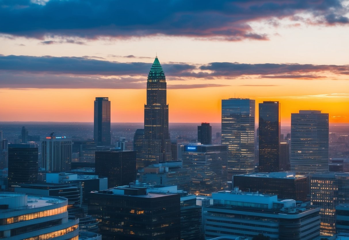 Best Time to Sell Your Company: Strategic Timing for Maximum Value in 2025 2 A busy city skyline at sunset with a prominent office building, symbolizing the decision of when to sell a company