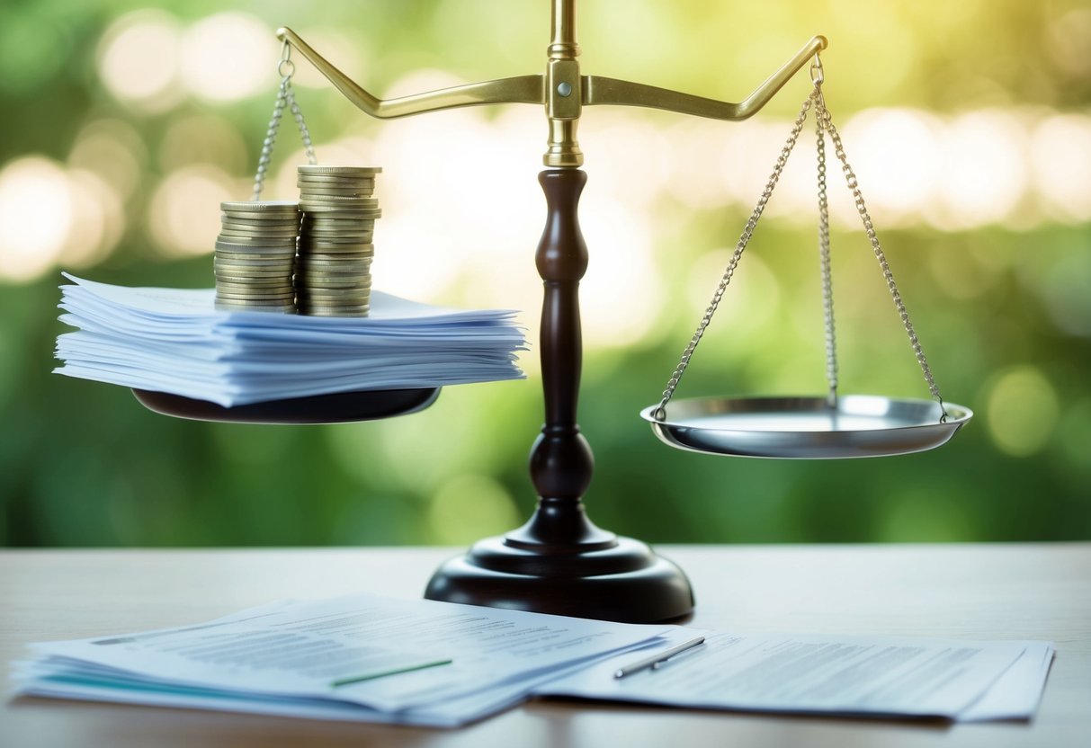 What Is a Quality of Earnings Report: Understanding Financial Analysis for Investment Decisions 1 A balance scale with a stack of coins on one side and financial documents on the other, symbolizing the evaluation of earnings quality