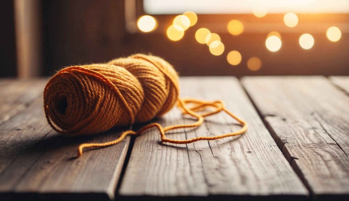 A crochet hook pulls yarn through a loop, forming a magic ring