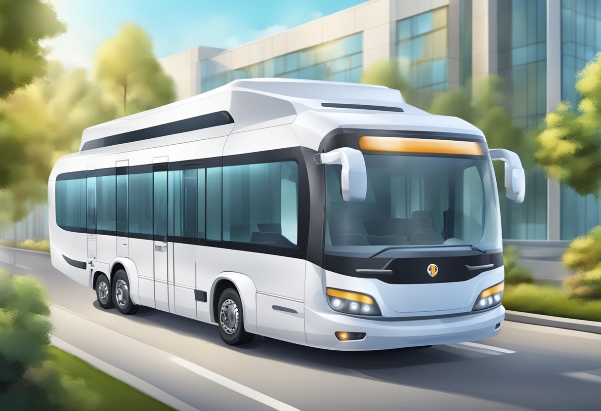 Um veículo de transporte médico moderno e eficiente, com foco no conforto e cuidado do paciente, equipado com tecnologia de ponta e comodidades.