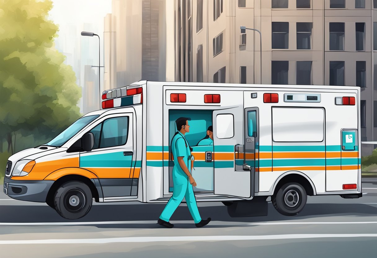 Remoção Ambulancia Particular: Quando e Como Solicitar com Segurança 12 Uma ambulância particular transportando um paciente com equipe médica prestando assistência