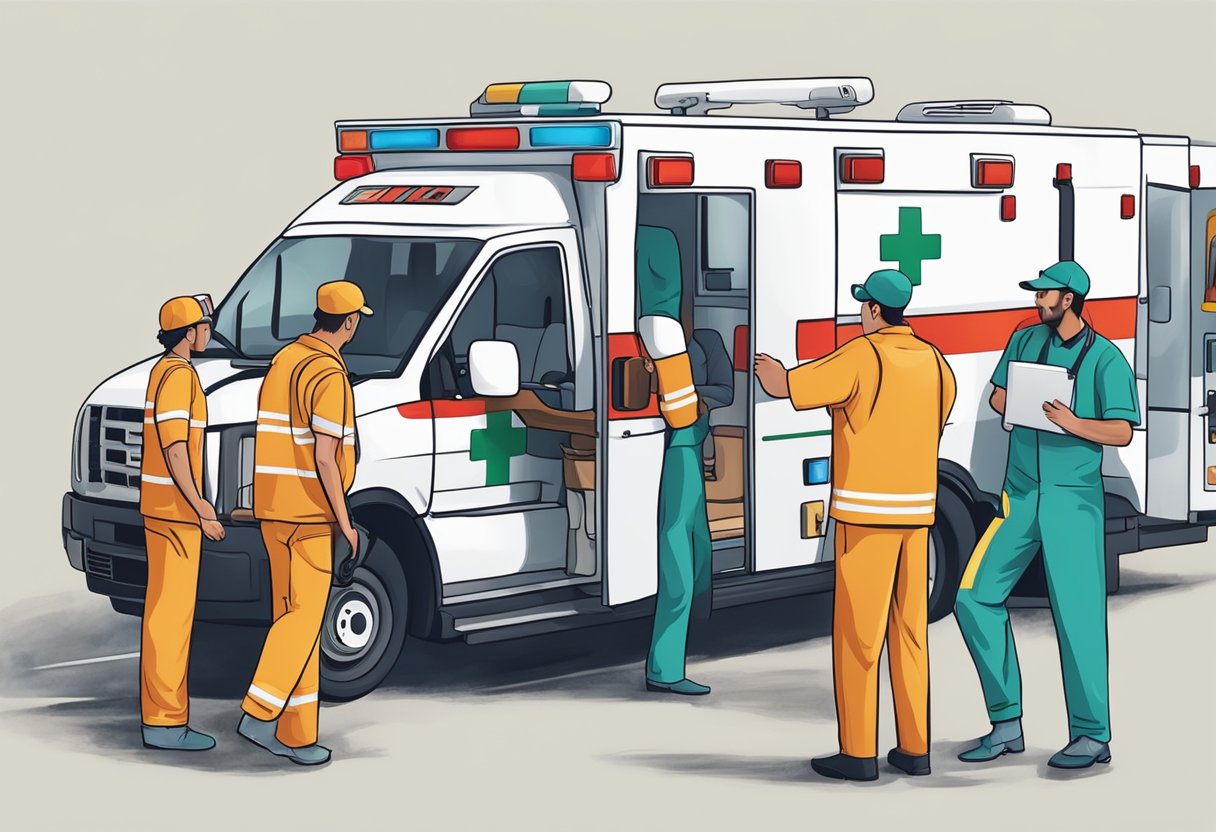 Valor ambulancia: fatores que influenciam no preço do serviço 6 Uma equipe médica profissional atendendo a uma ambulância com cuidado e urgência